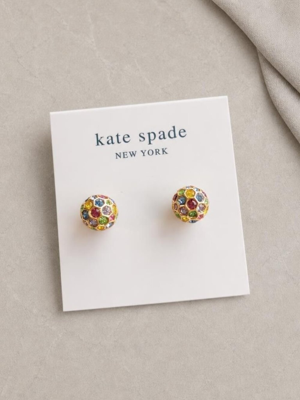 Kate Spade On The Ball Sphere Stud Earrings, Gold, 0.39"